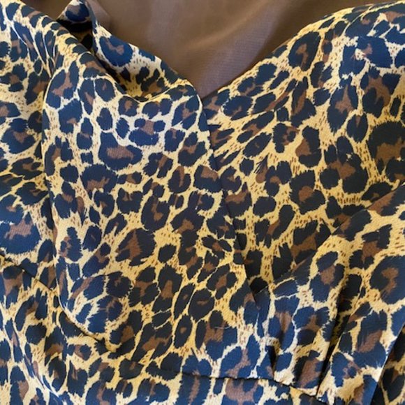 New * Clothing Co by Notations * CHIFFON faux WRAP lined ANIMAL TANK * Flowy * M - Picture 6 of 9